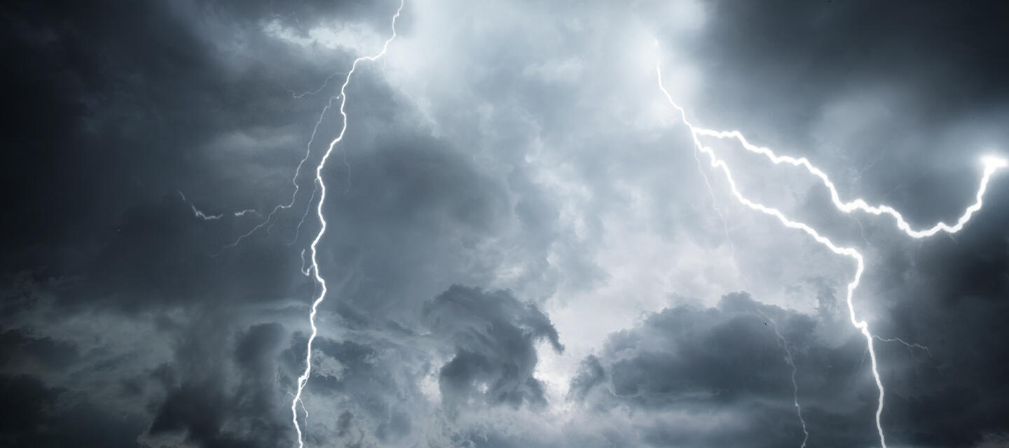 A beautiful electrical storm on a dark sky 